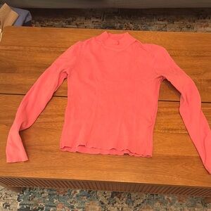 Pink Long Sleeve Turtleneck Top